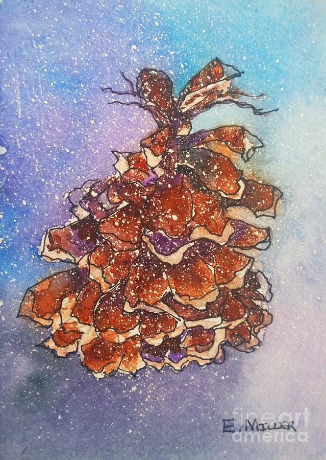 Funky Pinecone Painting by Eunice Miller
