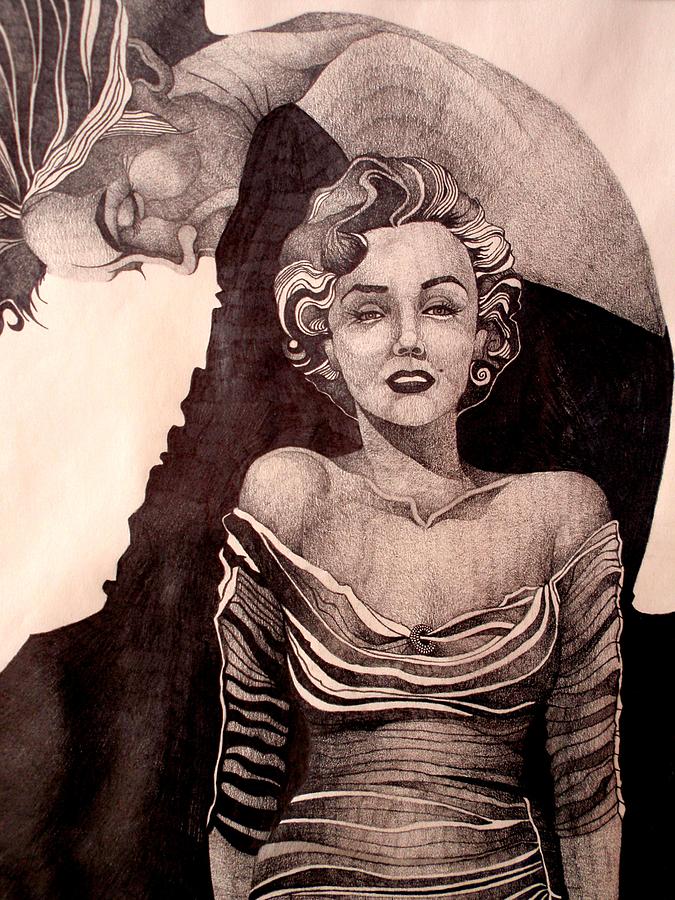 Marilyn Monroe Drawing - Pretty Hate Machine by Nelson F Martinez