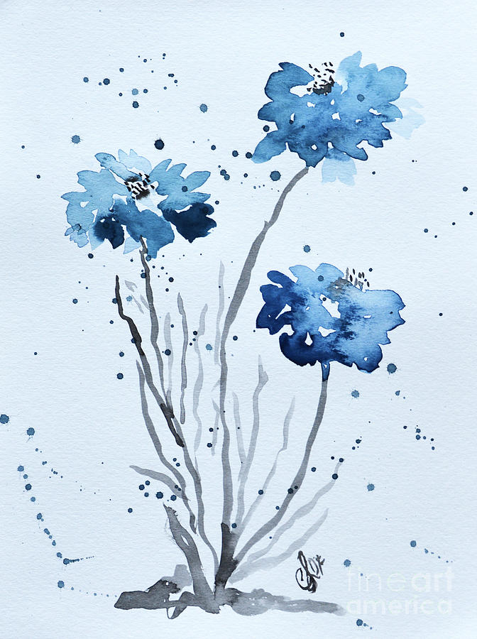 Pretty in Blue Painting by Christine Dekkers