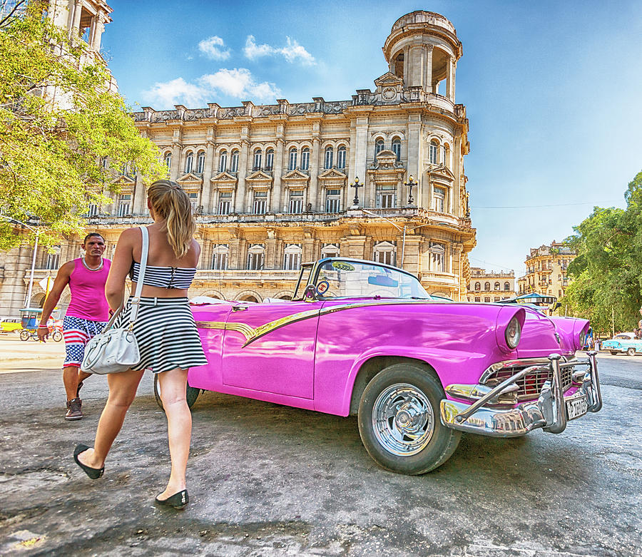 Pretty in Pink In Cuba Photograph by Bert Peake