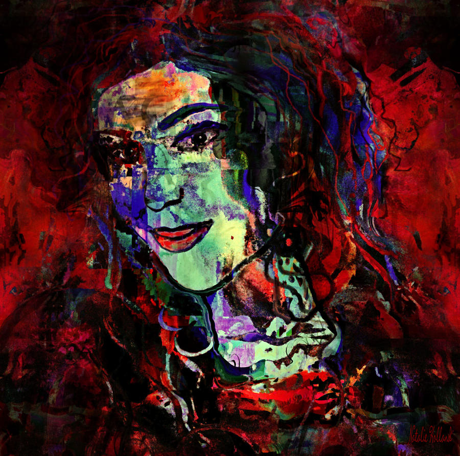 Woman Mixed Media - Pretty In Red by Natalie Holland