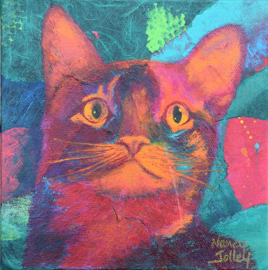 Pretty Kitty Painting by Nancy Jolley