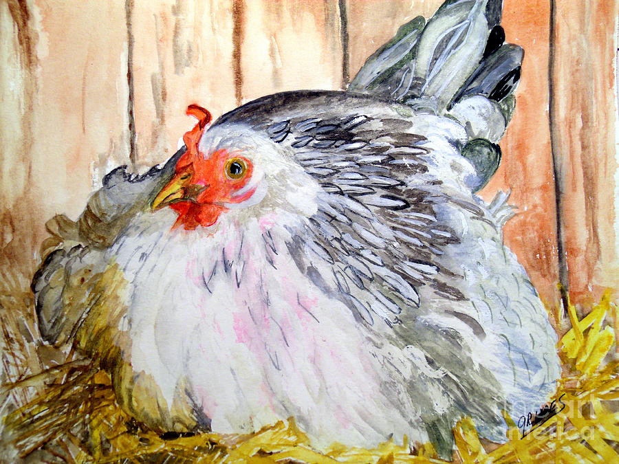Pretty Little Chicken Painting by Carol Grimes