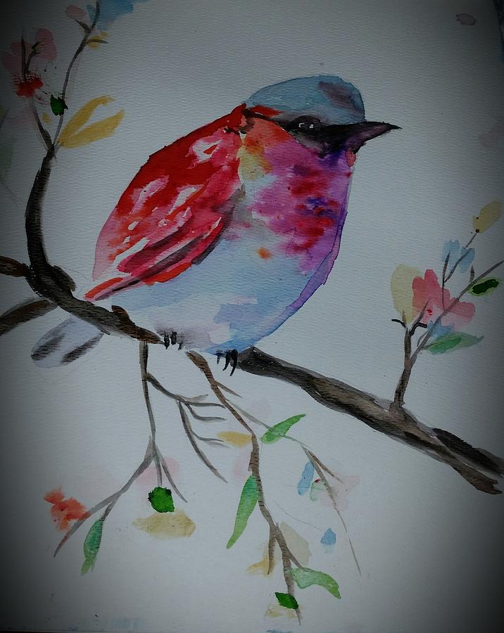 Pretty little Finch Painting by Stacie Siemsen