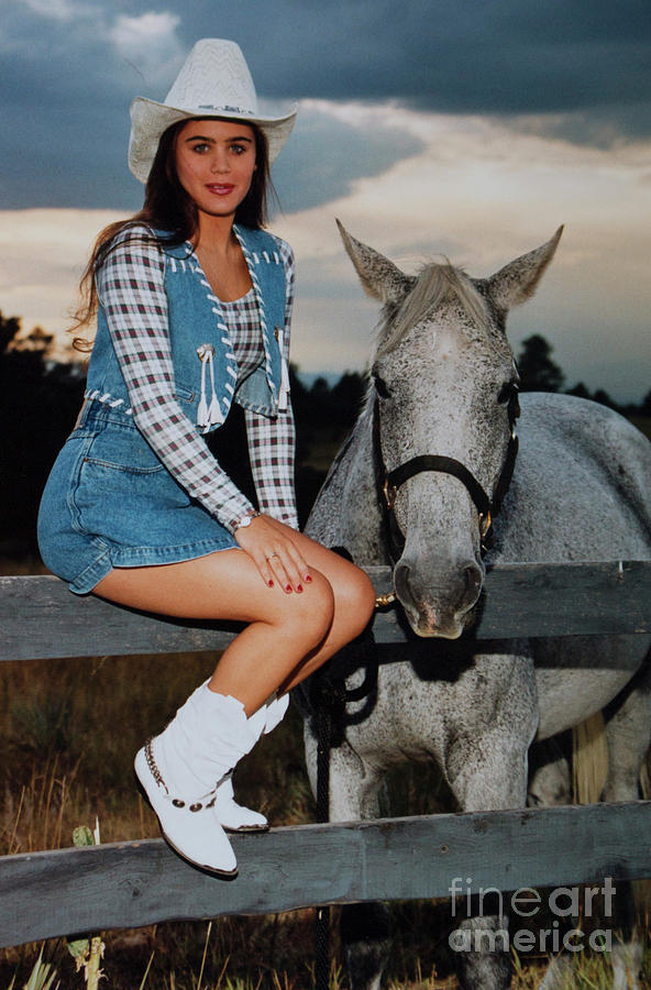 Pretty Model and Horse Photograph by Steven Krull
