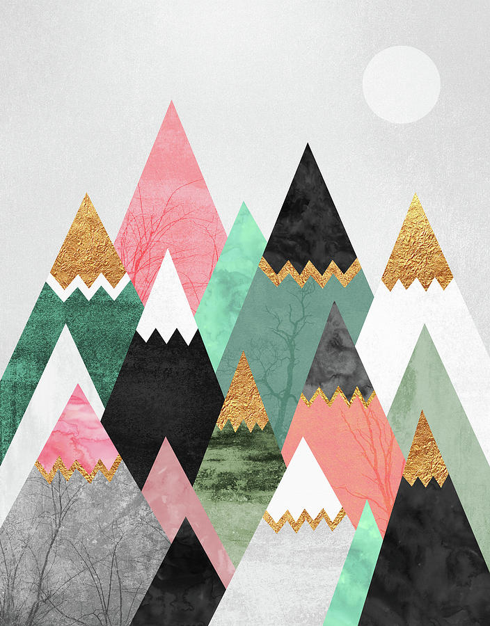 Mountain Digital Art - Pretty Mountains by Elisabeth Fredriksson