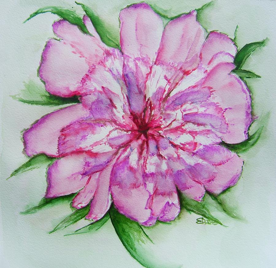 Pretty Peony Painting by Elaine Duras