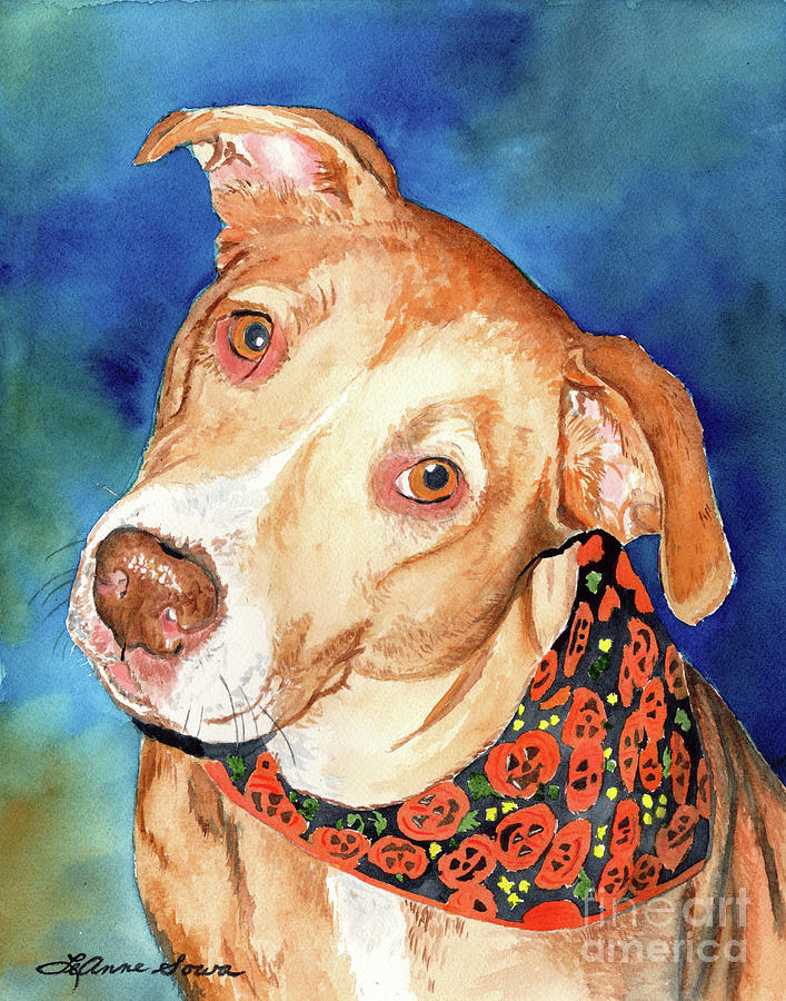 Pretty Please, Dog Portrait, Dog Painting, Dog Print, Dog Art Painting by LeAnne Sowa