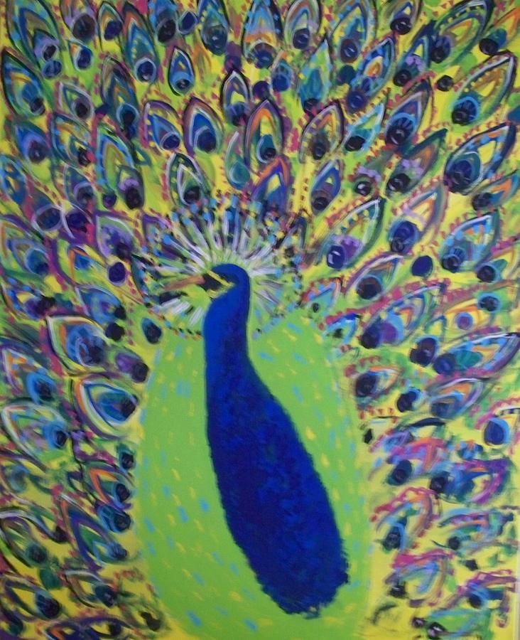 Pretty Proud Peacock Painting by Seaux-N-Seau Soileau