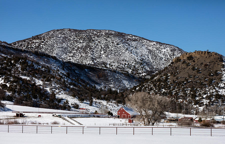 Pretty red barns from the highway between Aspen and Snowmass Photograph by Carol M Highsmith