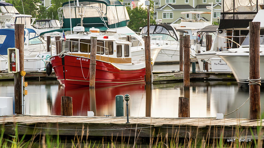Pretty Red Boat Photograph by Walt Baker