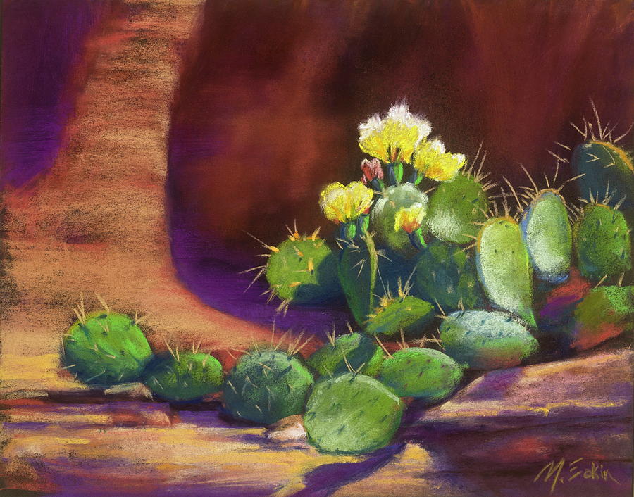 Pricklies on a Ledge Painting by Marjie Eakin-Petty
