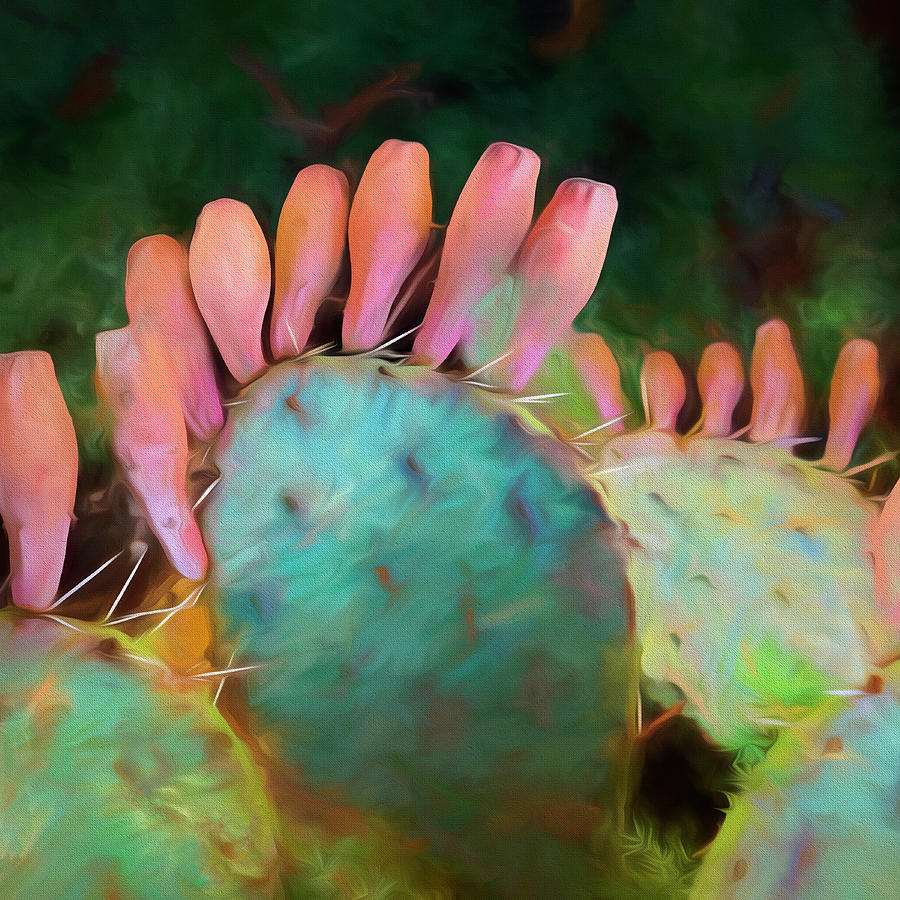 Prickly Pear Cactus Painting by Ann Powell