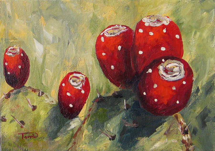 Prickly Pear Cactus Painting by Torrie Smiley