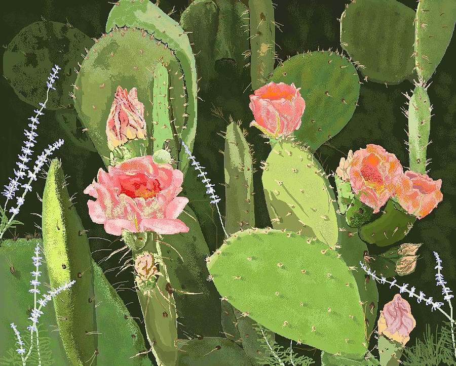 Flower Digital Art - Prickly Pear by Carole Boyd