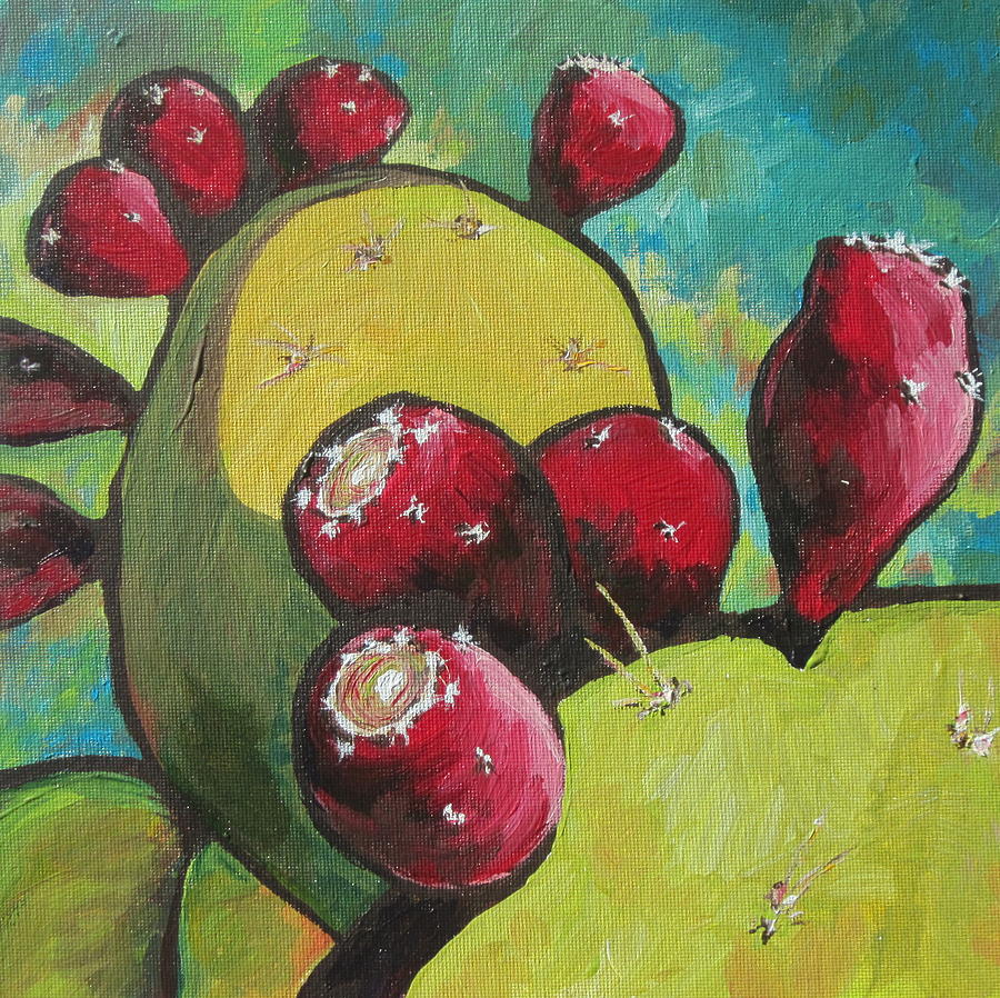Prickly Pear Fruit Painting by Sandy Tracey