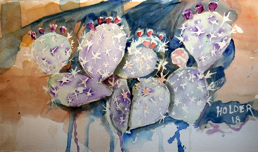 Prickly Pear Painting by Steven Holder