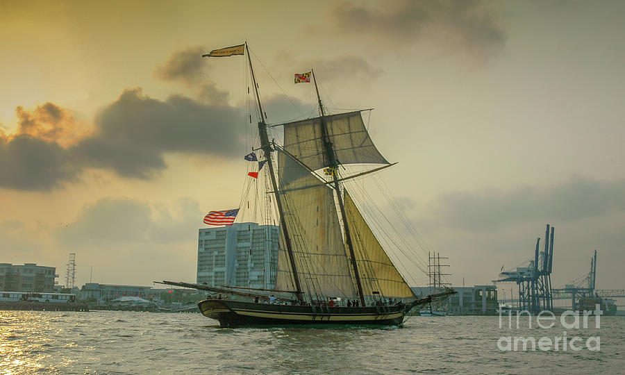 Pride Of Baltimore Sailing Into Charleston Waters Photograph