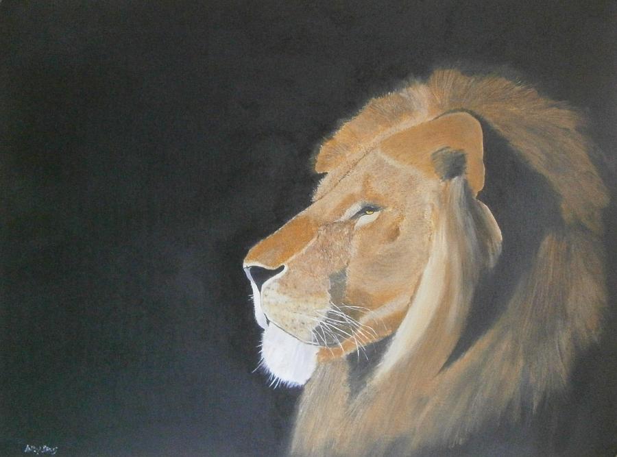 Lions Head Painting - Pride of Place by Andy Davis
