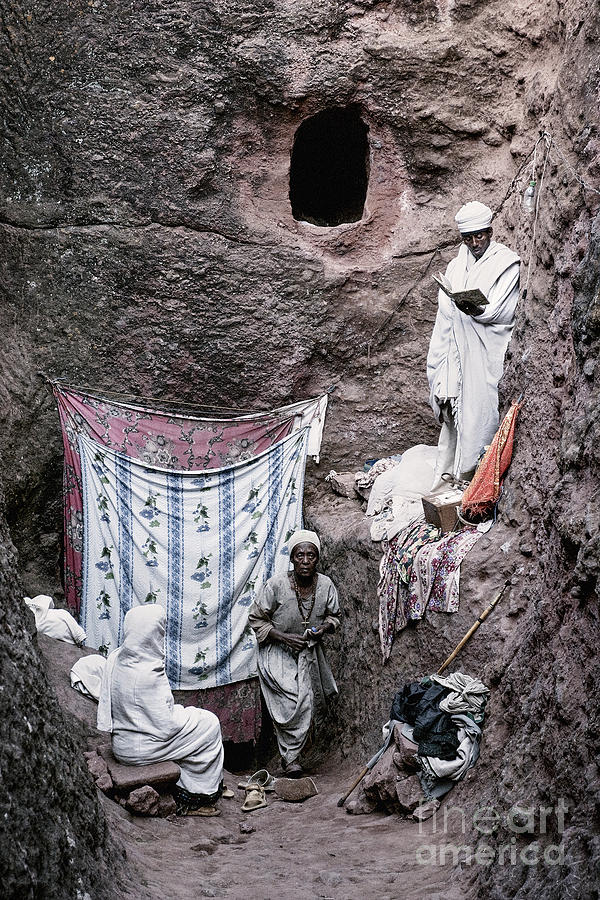 Priest At Ancient Christian Orthodox Church In Lalibela Ethiopia Photograph