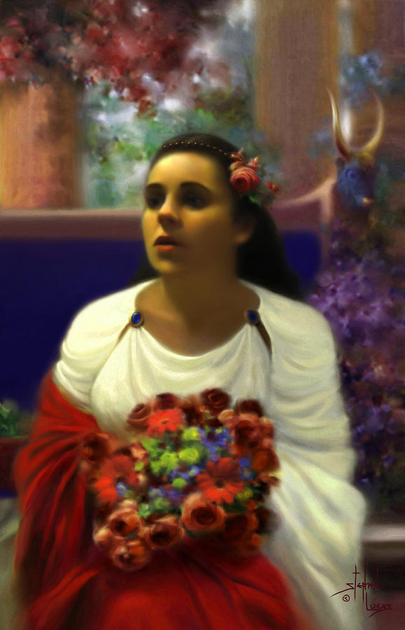 Greek Digital Art - Priestess of the Floral Temple by Stephen Lucas