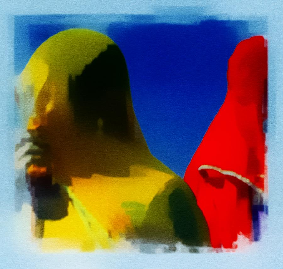 Primary Colors Abstract Veiled Women India Rajasthan 1a Photograph by Sue Jacobi