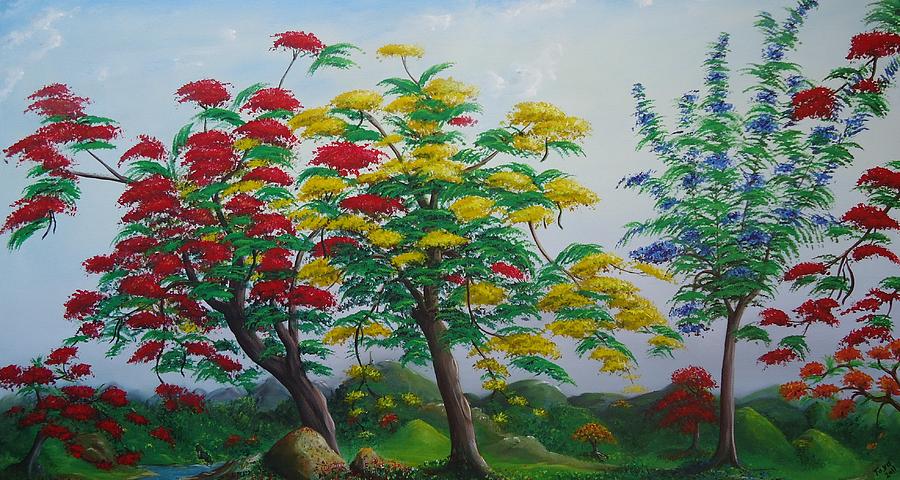 Flamboyanes Painting - Primavera by Toyo Perez