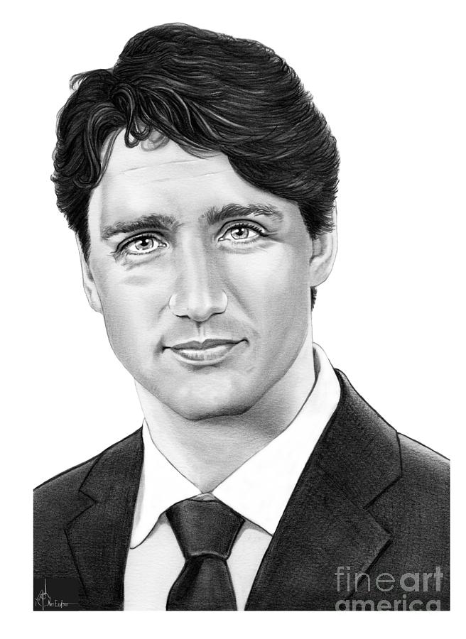 Prime minister Justin Trudeau Drawing by Murphy Elliott