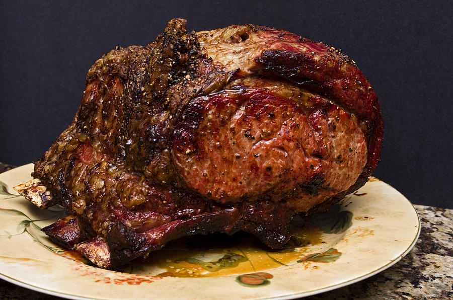Prime Rib Cooked On A Weber Bbq Photograph