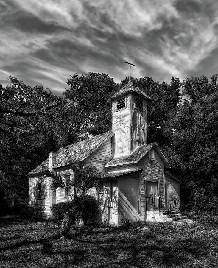 Primitive Baptist Church - Est. 1896   -   120597_blkwhi Photograph by Frank J Benz