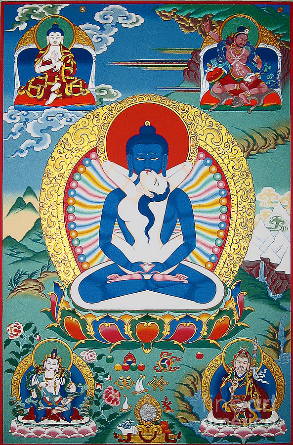 Primordial Buddha Kuntuzangpo Painting by Sergey Noskov