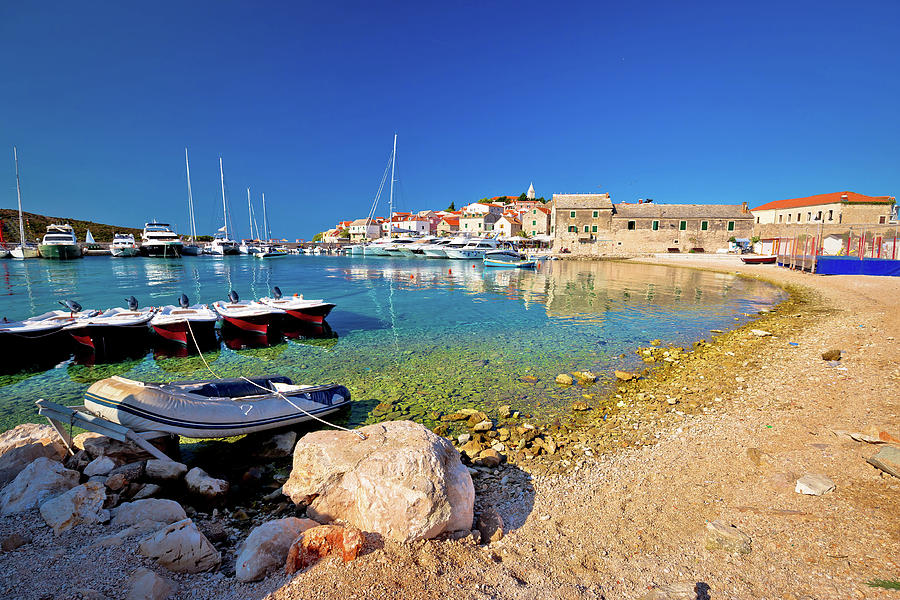 Primosten turquoise beach and harbor view Photograph by Brch Photography