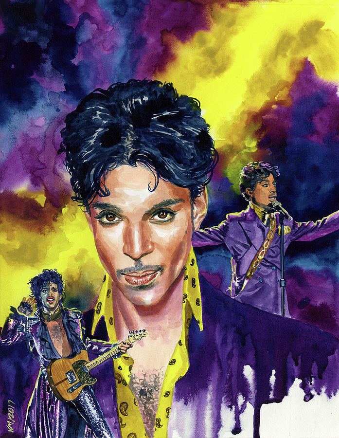 Musician Painting - Prince in yellow by Ken Meyer jr