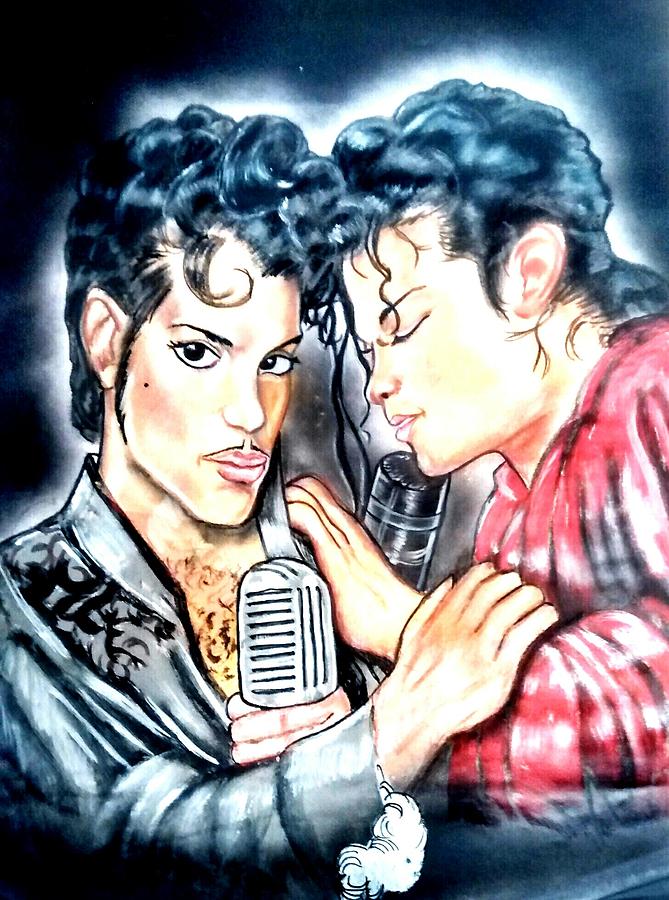 Prince  Michael Jackson Mixed Media by Sylvester Wofford