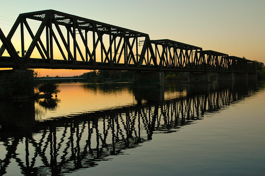 Prince of Wales Bridge at Sunset. Photograph by Rob Huntley