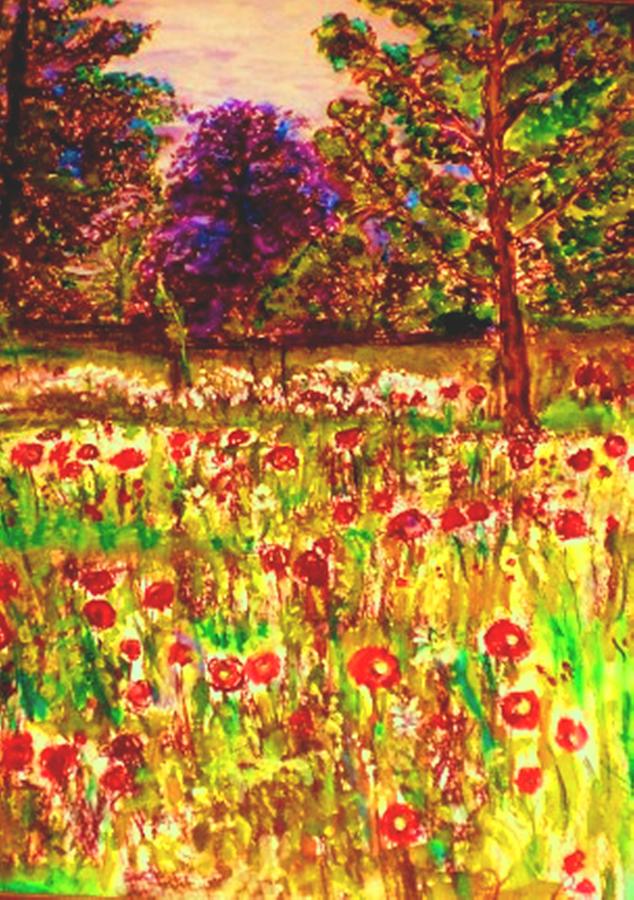 Prince of Wales Poppy Fields Painting by Helena Bebirian