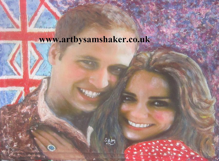 Prince William and Kate  Painting by Sam Shaker