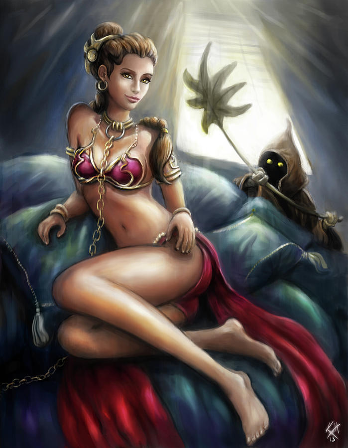 Princess Leia and the Gold Bikini Digital Art by Kevin Huelsmann. 