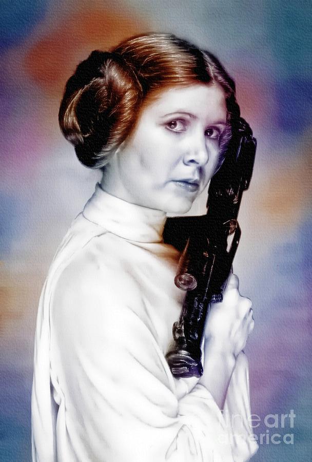 Star Wars Digital Art - Princess Leia - Carrie Fisher by Ian Gledhill