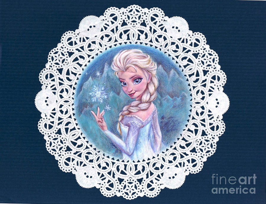 Disney Mixed Media - Princess on a Snowflake by Noelle Magana