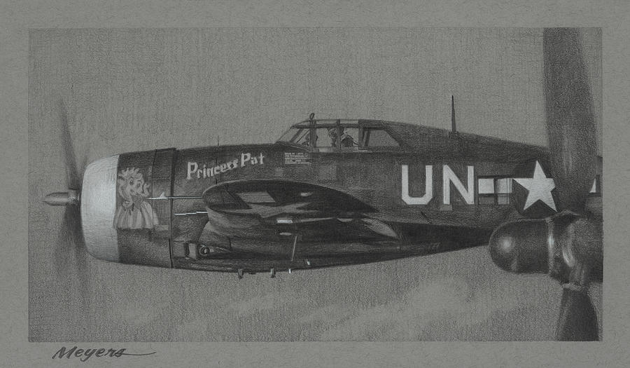 P-47 Thunderbolt Drawing - Princess Pat by Wade Meyers
