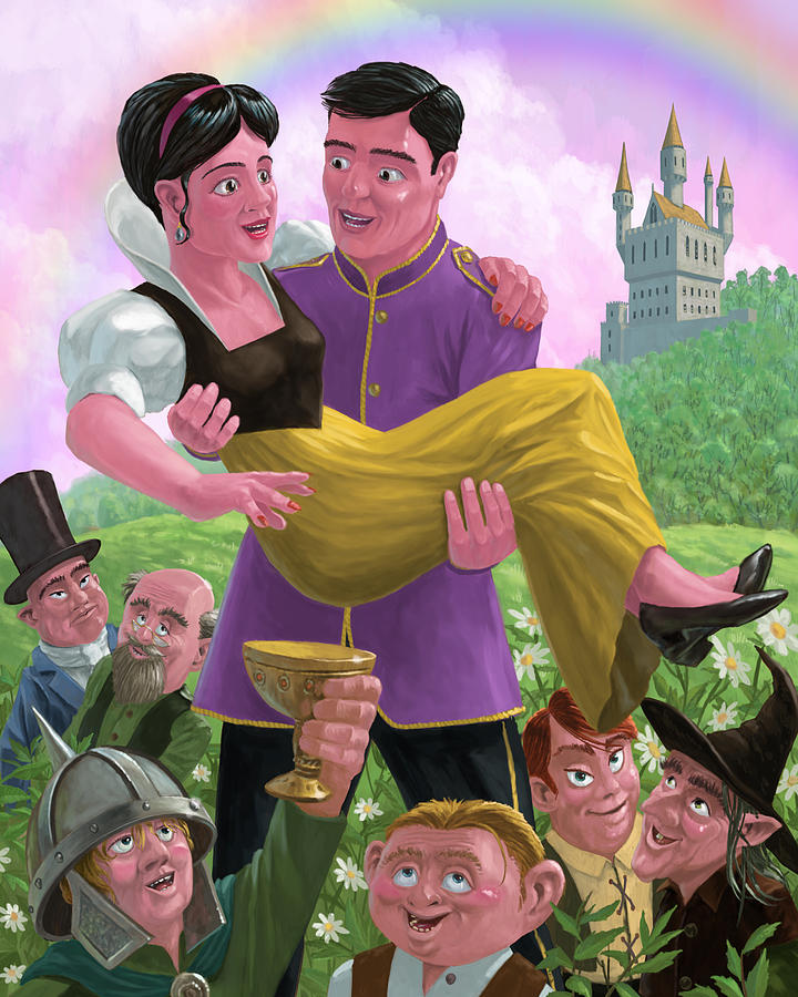 Princess Painting - Princess Prince And Friends In Magic Kingdom by Martin Davey Princess Painting - Princess Prince And Friends In Magic Kingdom by Martin Davey