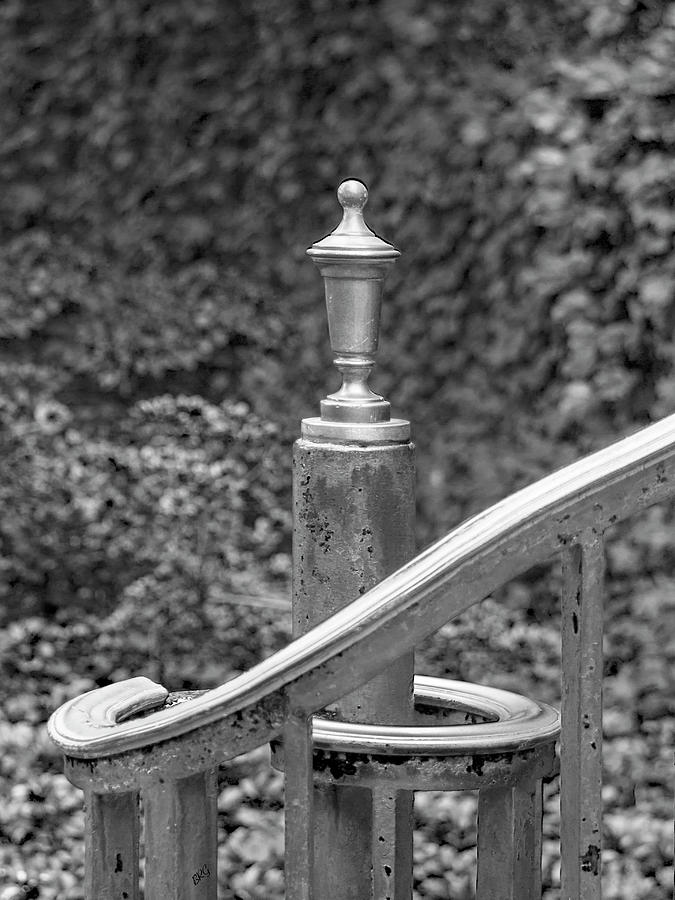 Princeton Borough Post Office Handrail Finial Black And White Photograph by Ben and Raisa Gertsberg