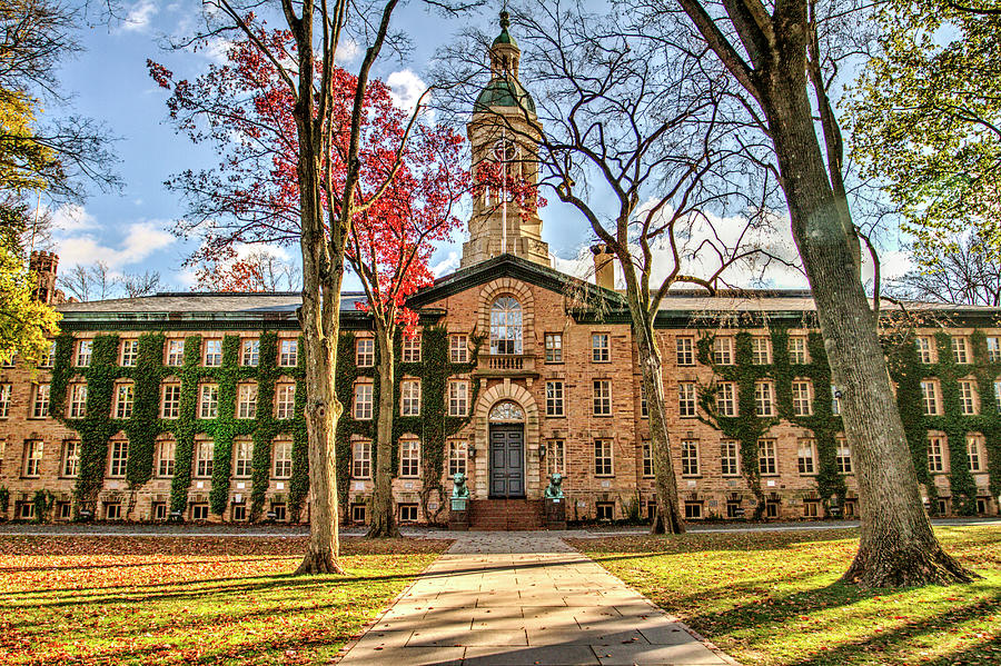 Fall Photograph - Princeton University Main Building at front gate  by Geraldine Scull