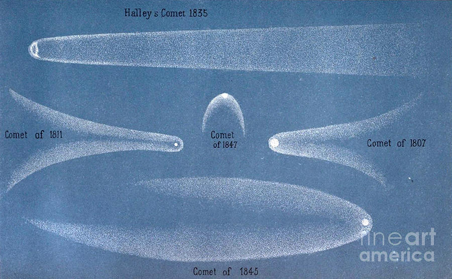 Principal Comets, 19th Century Photograph by Science Source
