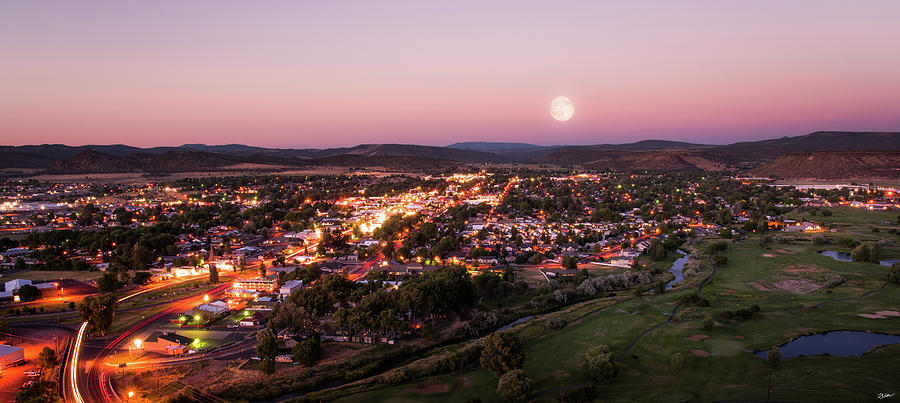 Prineville Harvest Moon  Photograph by Russell Wells