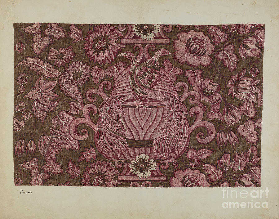 Vintage Drawing - Printed Cotton by Joseph Lubrano
