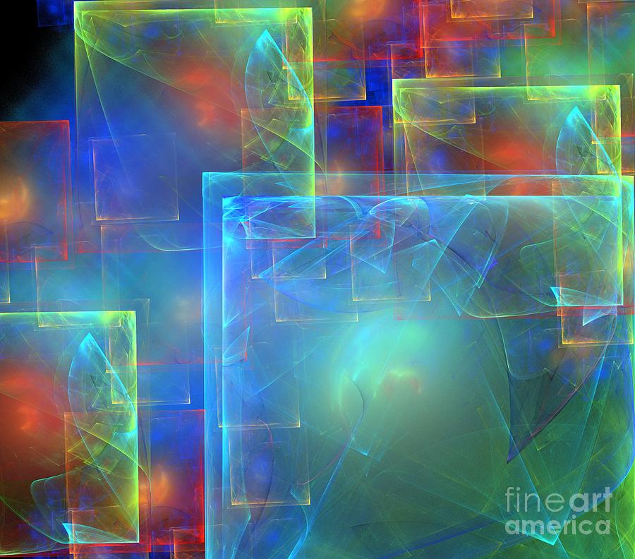 Abstract Digital Art - Prism Cubes by Kim Sy Ok