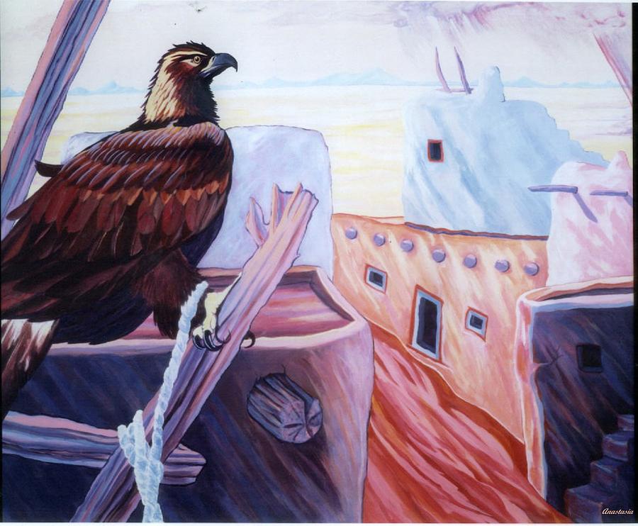 Prisoner of Tradition-Day of Hopi Eagle Sacrifice Painting by Anastasia Savage Ealy