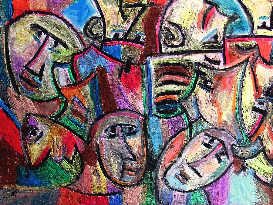 Abstract Painting - Prisoners by rafi talby by Rafi Talby
